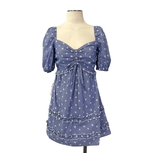 Tularosa Dresses & Skirts - Tularosa- Belén Eyelet Stripe Mini Dress Size Small.